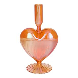 Candle Holder Lovely Pearl Finish Peach Large