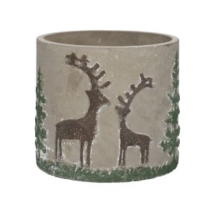 Pot Xmas Reindeer  Gris Medium