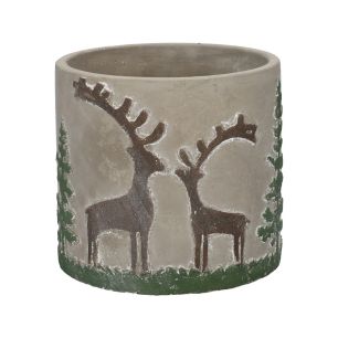 Pot Xmas Reindeer  Gris Large