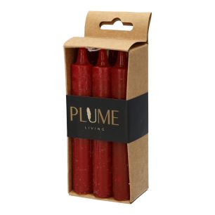 Kaars Set/6 Dinner Lucian  Rood Small