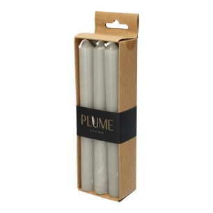 Kaars Set/6 Dinner Lucian  Licht Grijs Medium