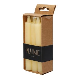 Kaars Set/6 Dinner Lucian  Beige Small