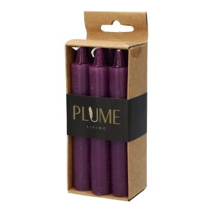 Kaars Set/6 Dinner Lucian  Aubergine Small