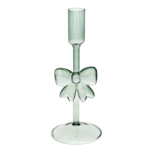 Candle Holder Bow Blue Small