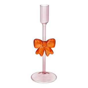 Candle Holder Bow Light Pink Medium