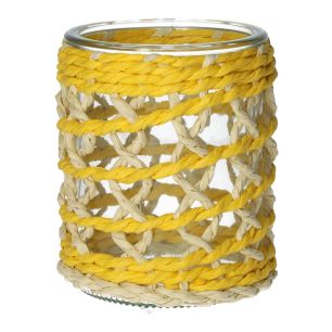 Candle Holder Vina Yellow Medium