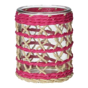 Candle Holder Vina Fuchsia Medium