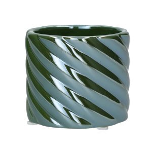 Pot Twirly Pearl Finish Green Small