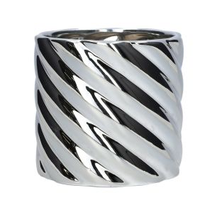 Pot Twirly Metallic Silver Small