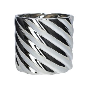 Pot Twirly Metallic Silver Large