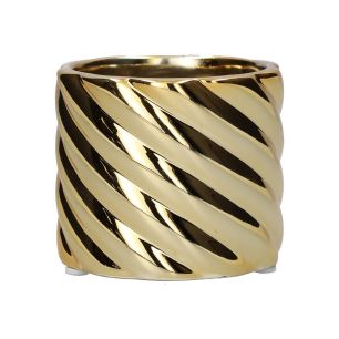 Pot Twirly Metallic Gold Small