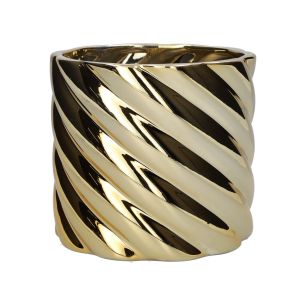 Pot Twirly Metallic Gold Large