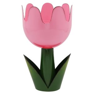 Metall Tulpe Pflanzgefäß d16xh28.5 rosa