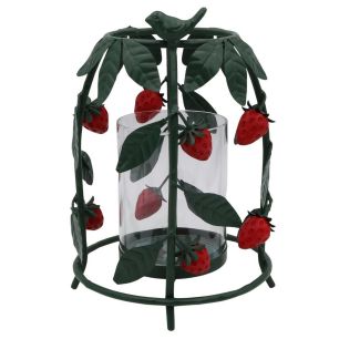 bougeoir d10.5xh23.5 rouge/vert