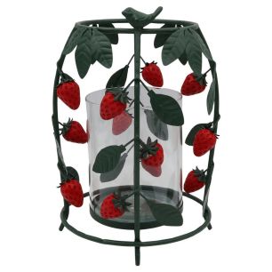 bougeoir d14.5xh28.5 rouge/vert