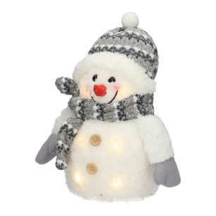 Snowman LED light 18x13x25cm grey