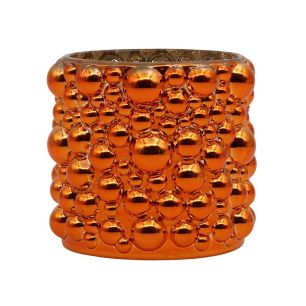 Candle holder d7.5/8.8xh8 orange