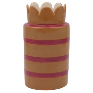 Vase d9.2/11.3xh20 brown/fuchsia