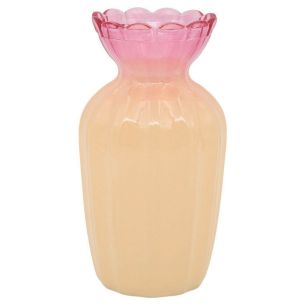 Vase d9/10.7xh20 fuchsia/peach