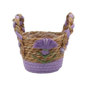 Basket d14xh11 lavender/natural
