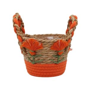 Basket d17xh12.5 orange/natural