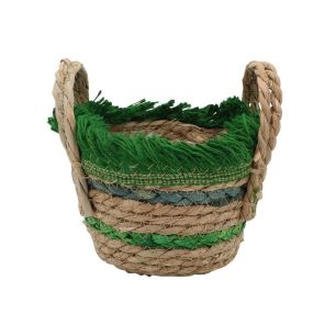 Basket d14/14.5xh10 green/natural