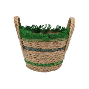 Basket d19/20xh14 green/natural