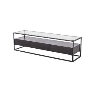 TV furniture metal wood 150 cm Baily - Black