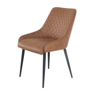 Dining room chair Vegan leather Bella - Cognac