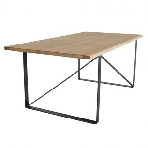 Dining table 200x100 cm Recycled elm wood Manhattan Bridge