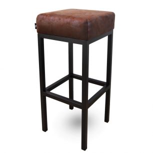 Bar stool leather look artificial leather Bruce - Burgundy, 75 cm