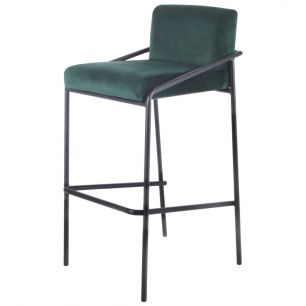 Bar stool Velvet Velvet Metal 75 cm Lev - Velvet dark green