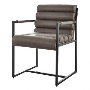 Dining room chair Design chair leather look Tony - Stone