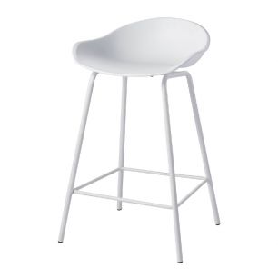 Bar stool 65 cm Metal Plastic Romeo Duo White Black