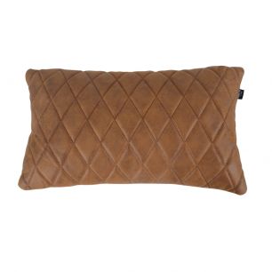 Living room Decorative pillow checker angle 45x24cm Cushy - Cognac