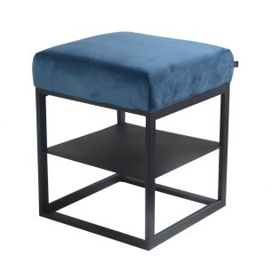 Bedside table side table velvet otto - velvet blue