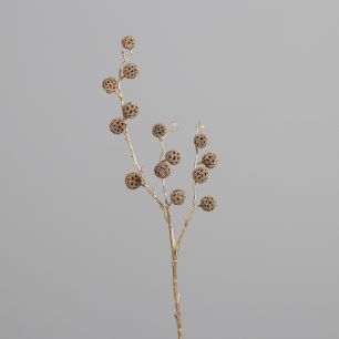 Branch with cones 50cm gold