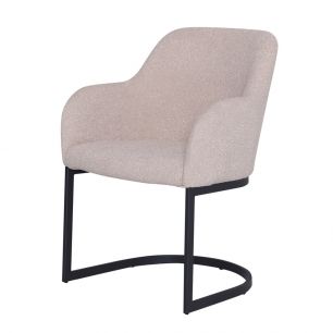 Dining room chair Swinger Bouclé and Velvet Ted - Beige
