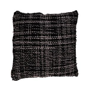 Cushion Chenille Tweed 45x45 black 