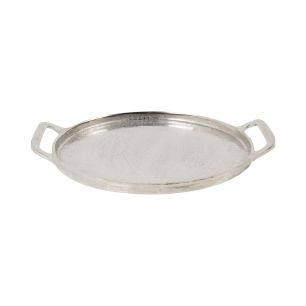 Serving Tray round with handles silver 35x3,5 dia30cm