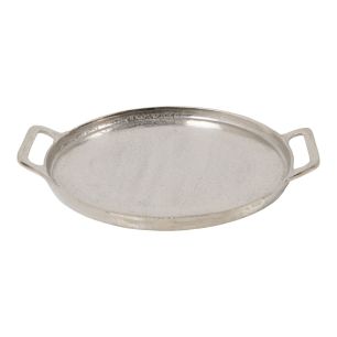 Serving Tray round with handles silver 40x4,5 dia35cm