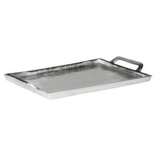 plateau en style silver look 40x27cm