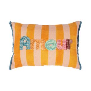 Cushion Artisan Amour stripes yellow 35x50cm