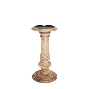 candle holder mango wood round 20cm