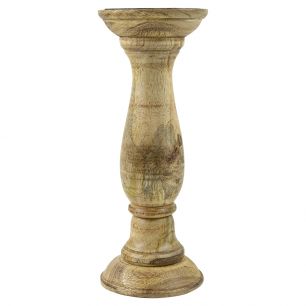 candle holder round mango wood 25cm