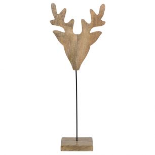 bois de manguier cerf debout h90 d20x40cm