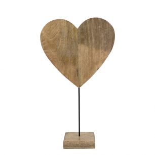 bois de manguier coeur debout h62 d15x35cm