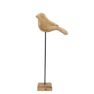 oiseau debout bois de mangue 32cm