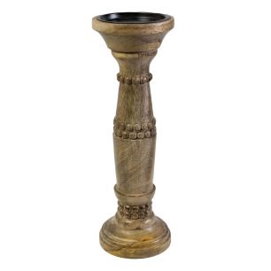 Candle Holder mango wood bubble 30cm