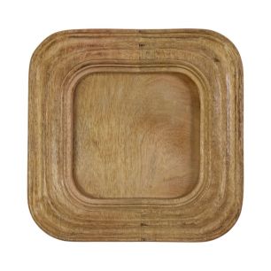 Serveerschaal vierkant op standaard mango hout 30x30x3,5cm